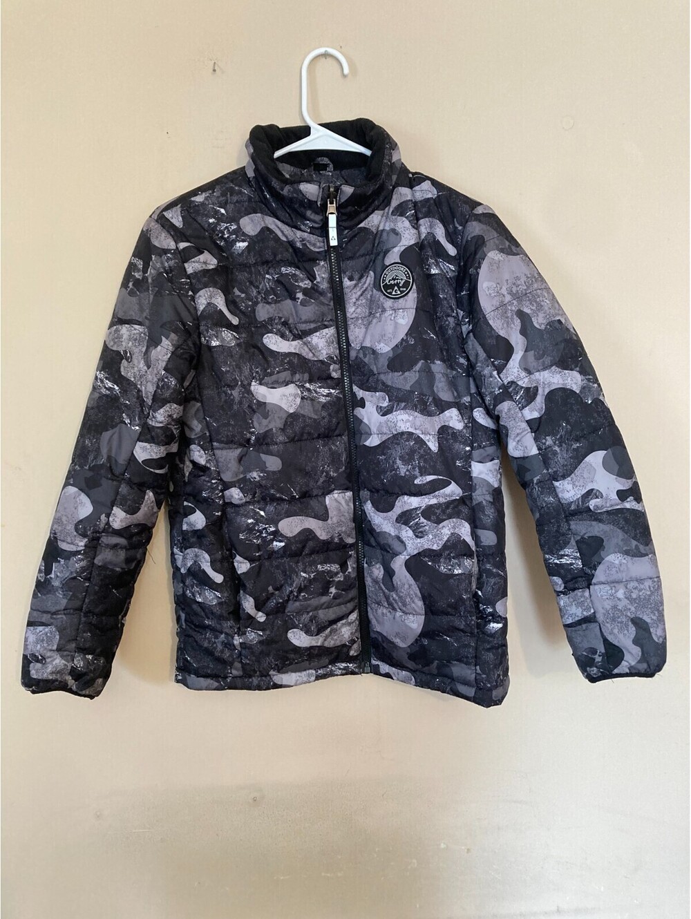 Outdoors Gerry Blue Camo Puffer Jacket Full Zip Pockets - size L